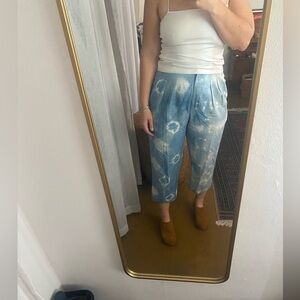 Vintage DKNY Blue Tie-Dye Cropped Pants